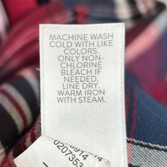 SOLD ruby plaid shirt dress 2X plus size print rayon work casual career EUC - Picture 10 of 11